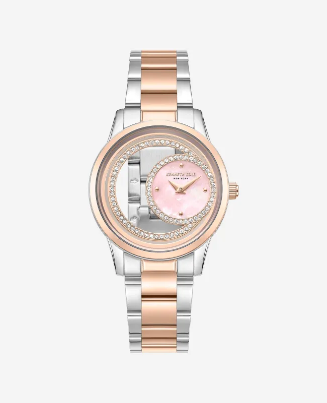 Classic Open Dial MOP Sub Dial Bracelet Watch made by Kenneth Cole