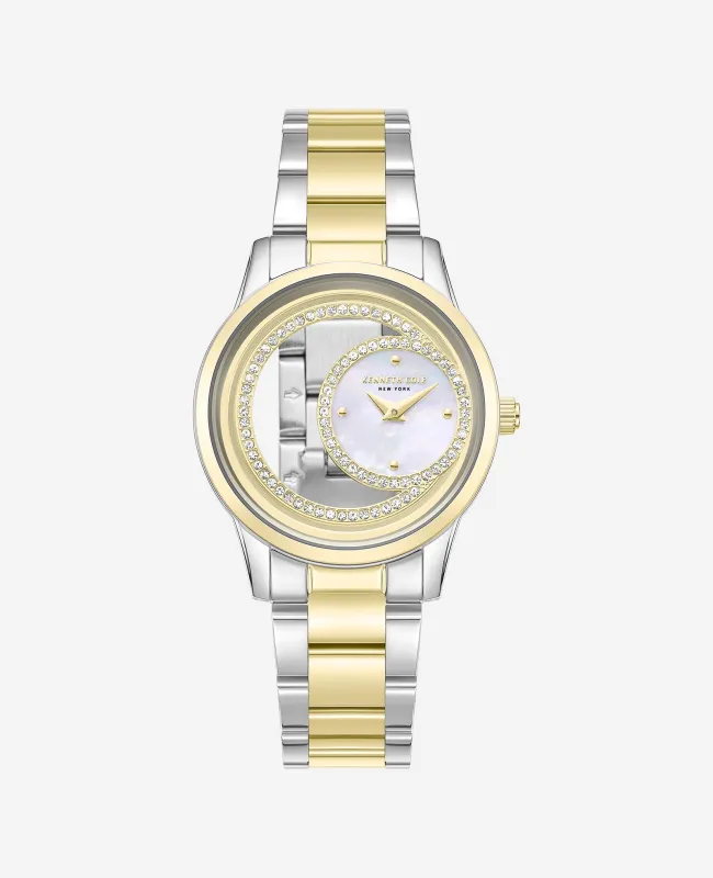 Classic Open Dial MOP Sub Dial Bracelet Watch made by Kenneth Cole