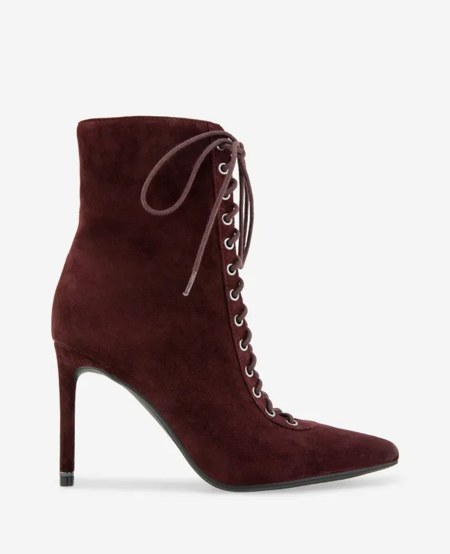 Quest Suede Lace Up Heel Boot made by Kenneth Cole