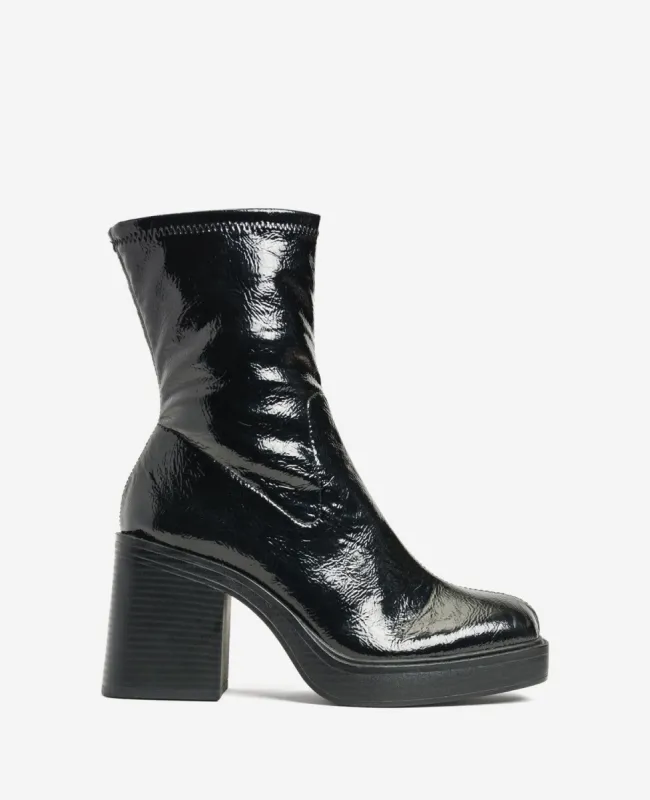 Amber Patent Block Heel Bootie sold by Kenneth Cole