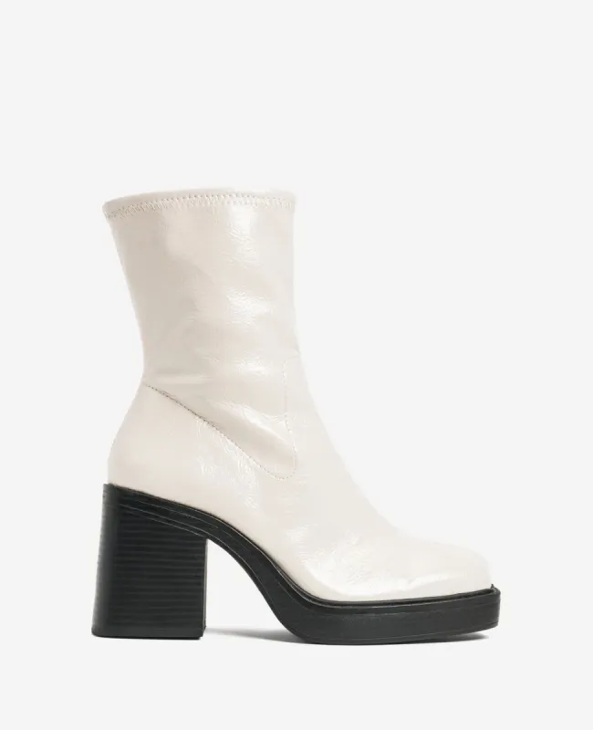 Amber Patent Block Heel Bootie sold by Kenneth Cole