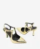 Romi Metallic Leather Ankle Slingback Heel sold by Kenneth Cole