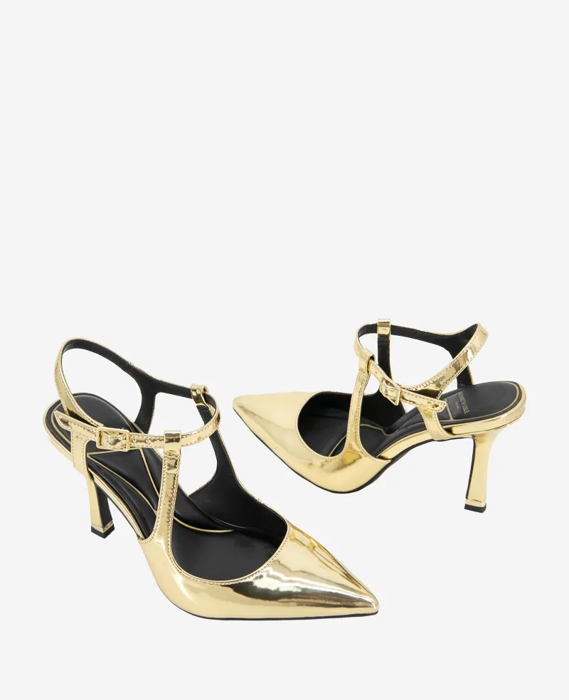 Romi Metallic Leather Ankle Slingback Heel sold by Kenneth Cole product image thumbnail 2
