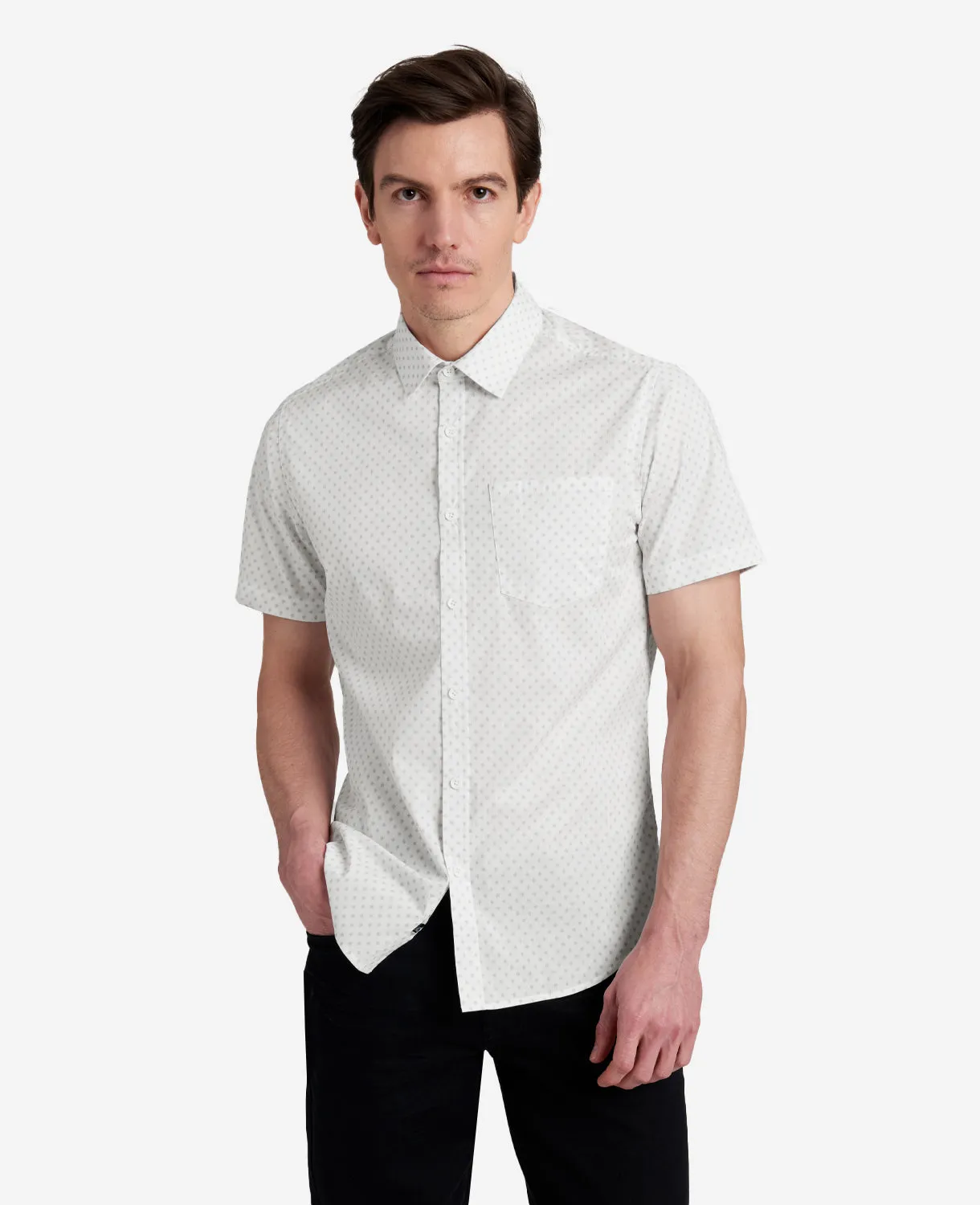 Printed Short Sleeve Pocket Button-Down Shirt sold by Kenneth Cole product image thumbnail 4