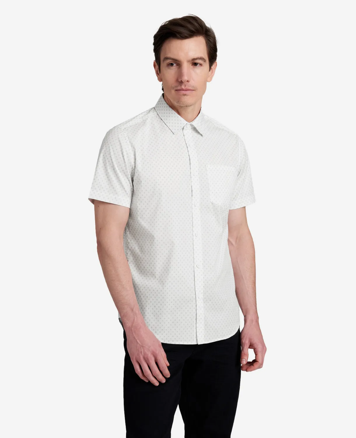 Printed Short Sleeve Pocket Button-Down Shirt sold by Kenneth Cole