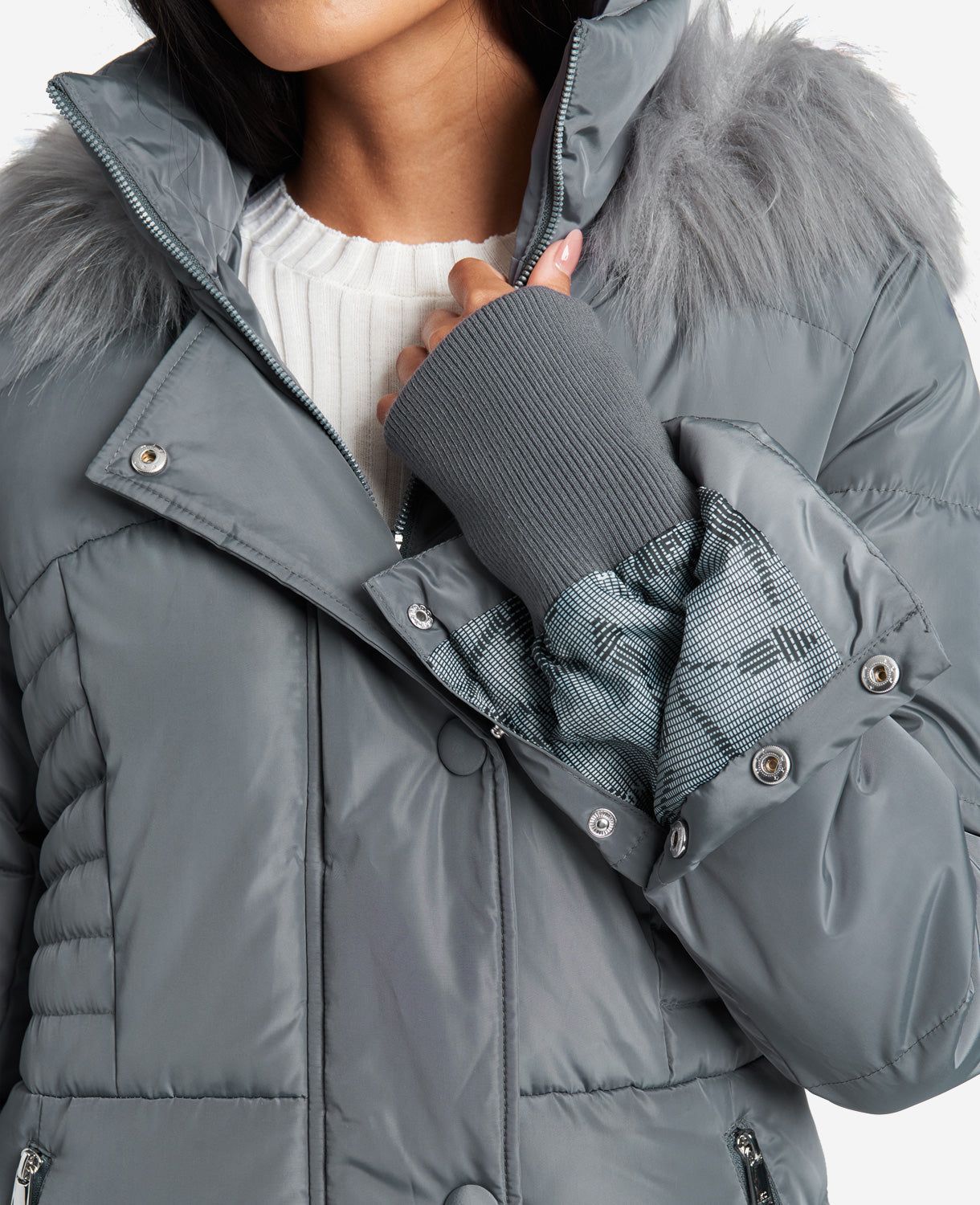 Faux Fur-Trimmed Hooded Puffer Jacket sold by Kenneth Cole product image thumbnail 3