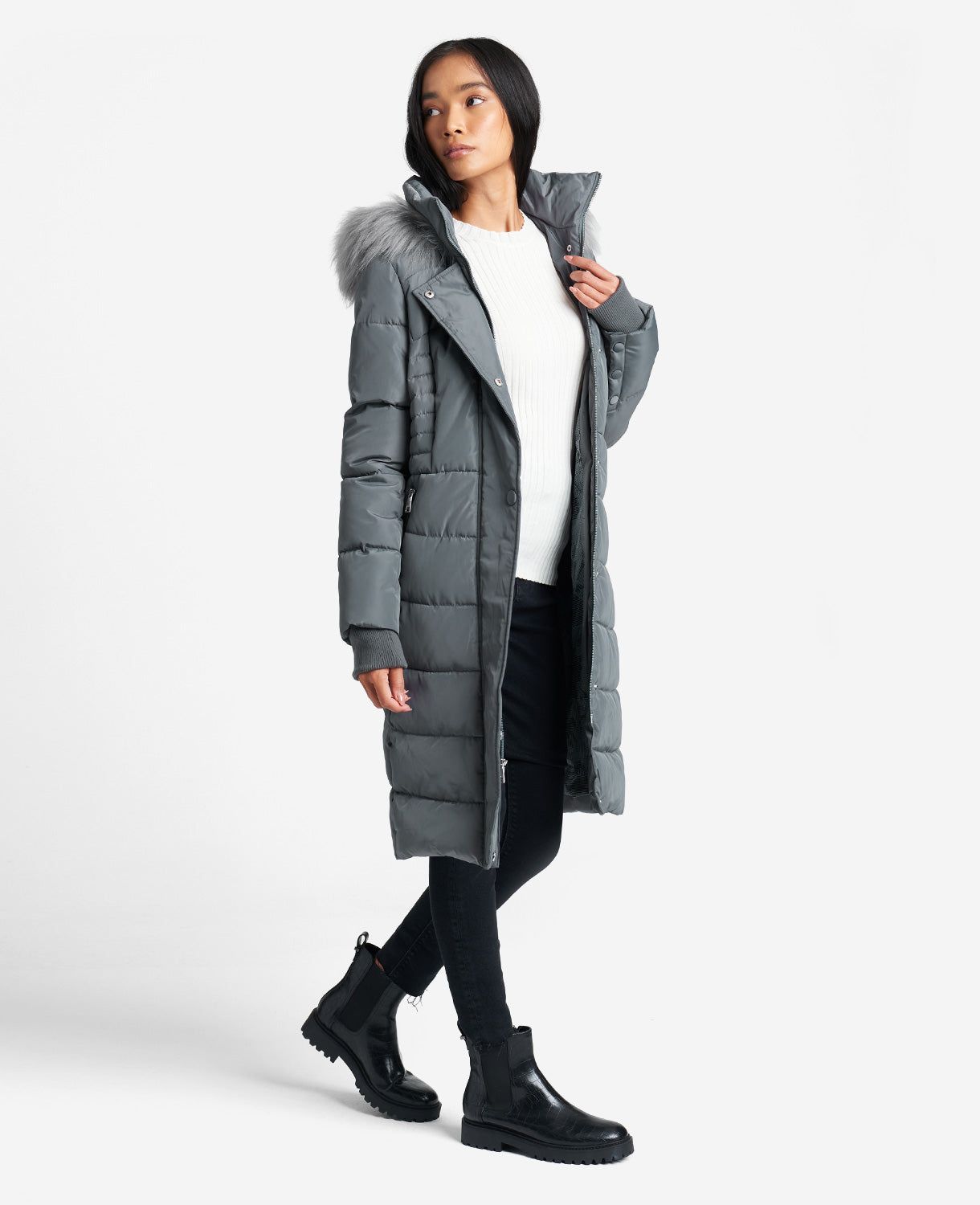 Faux Fur-Trimmed Hooded Puffer Jacket sold by Kenneth Cole