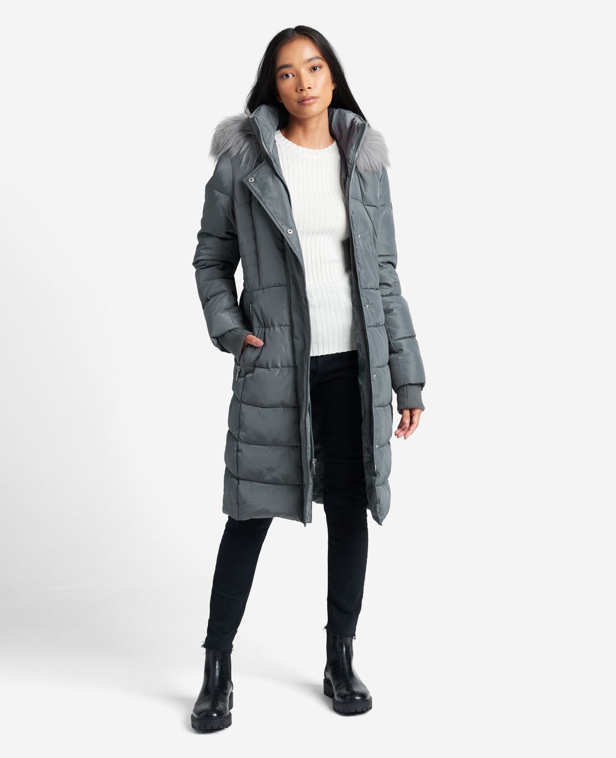 Faux Fur-Trimmed Hooded Puffer Jacket sold by Kenneth Cole product image thumbnail 2