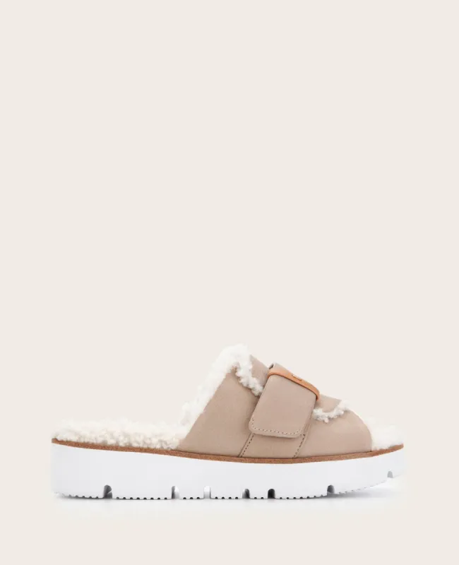 GENTLE SOULS - Lavern Leather Sherpa Platform Cozy Slide sold by Kenneth Cole