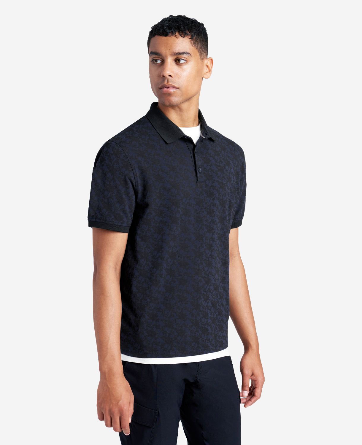Printed Stretch Knit Polo sold by Kenneth Cole