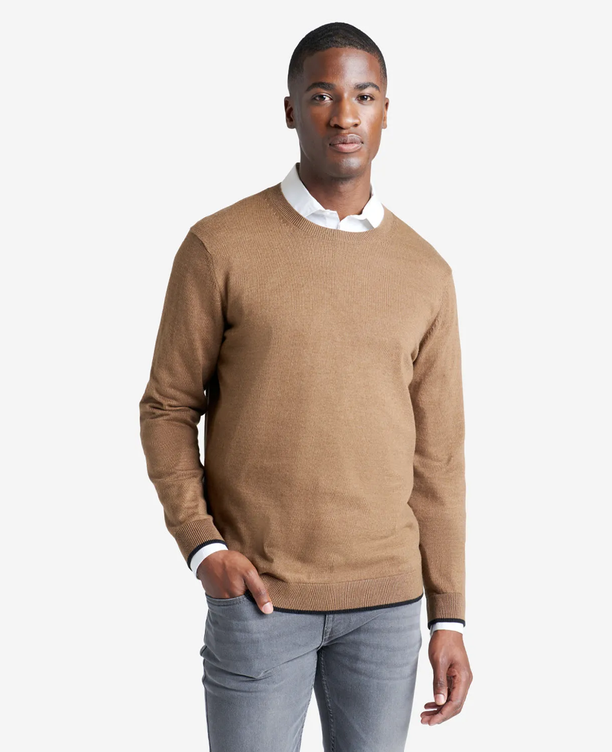 Crewneck Sweater with Tipping Details sold by Kenneth Cole product image thumbnail 4