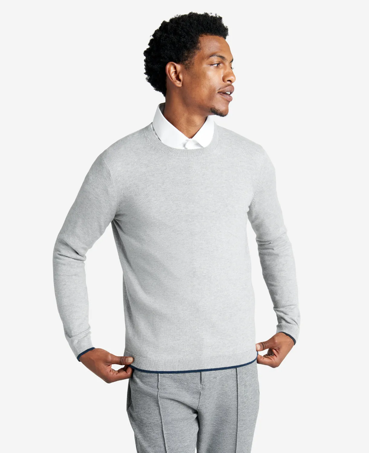 Crewneck Sweater with Tipping Detail sold by Kenneth Cole product image thumbnail 4