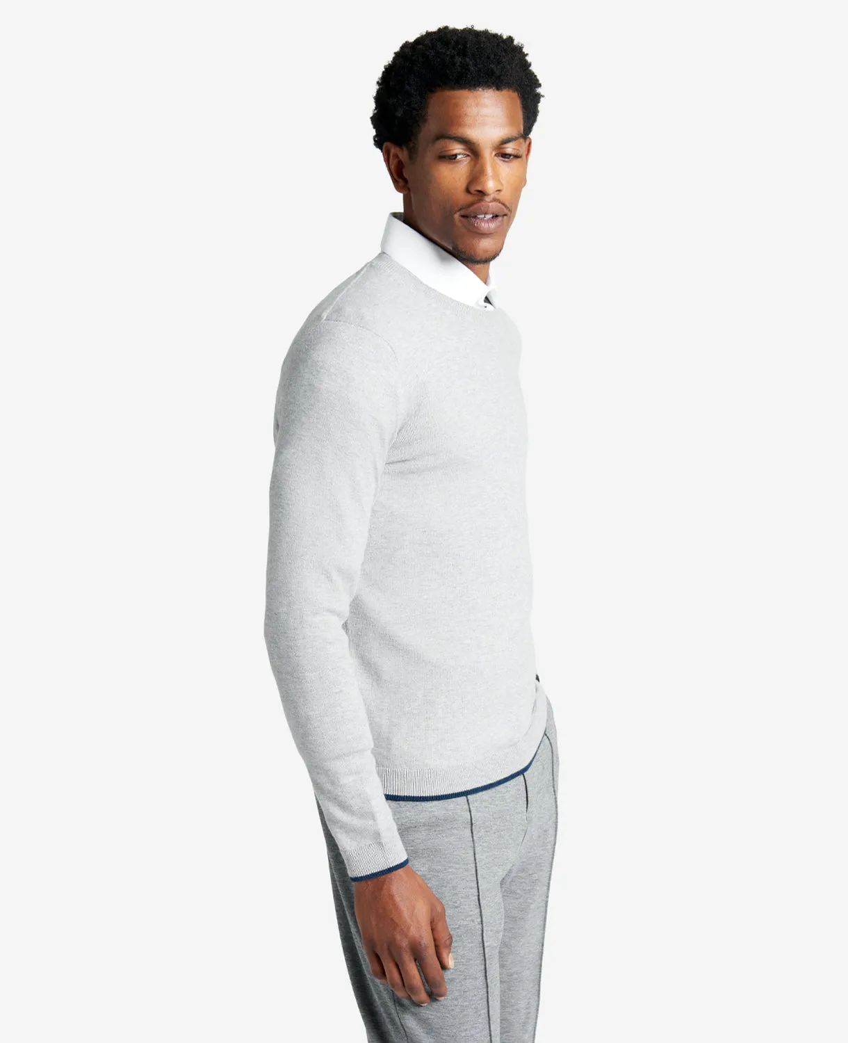 Crewneck Sweater with Tipping Detail sold by Kenneth Cole
