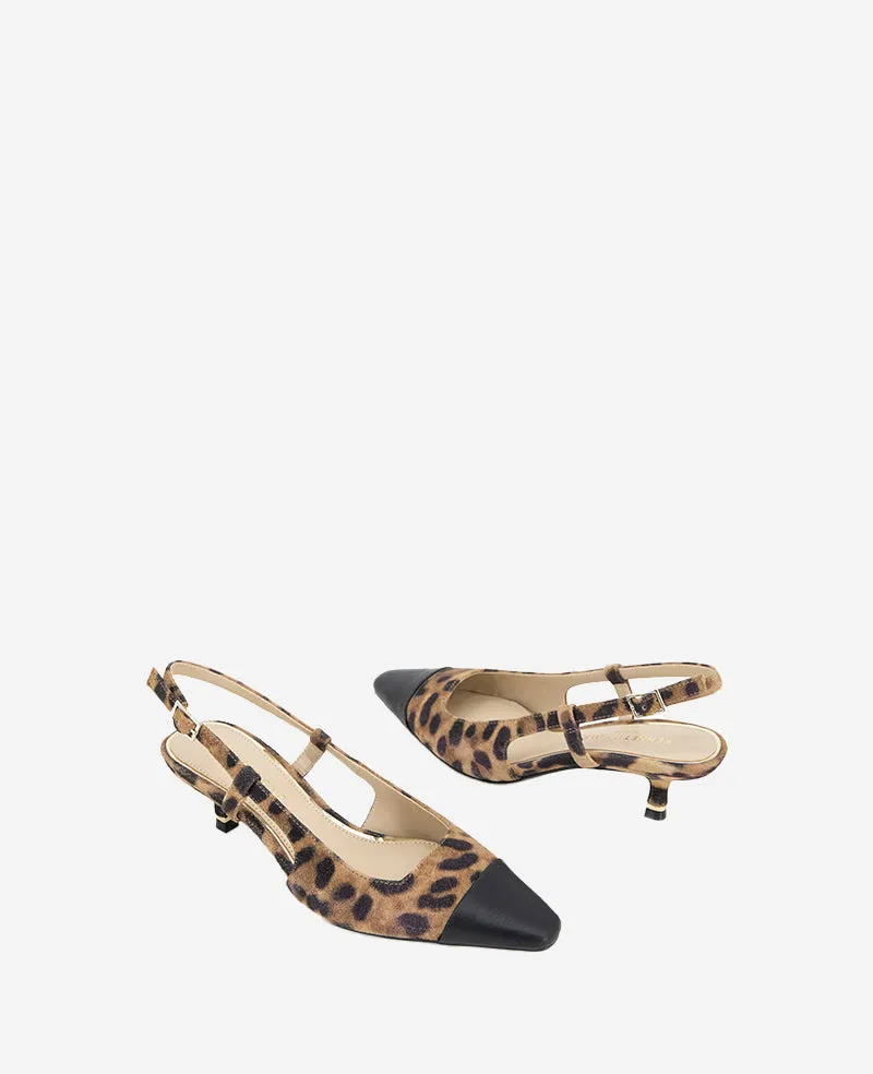 Martha Leopard Suede Toe Cap Slingback Kitten Heel sold by Kenneth Cole product image thumbnail 2