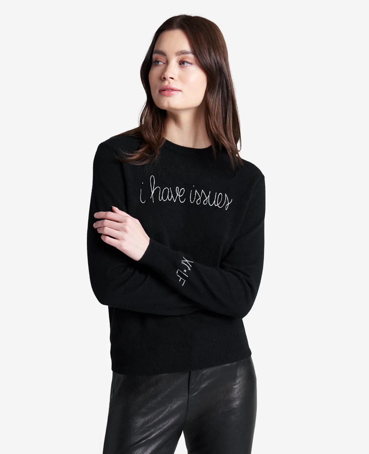 Lingua Franca I Have Issues Cashmere Sweater sold by Kenneth Cole product image thumbnail 5