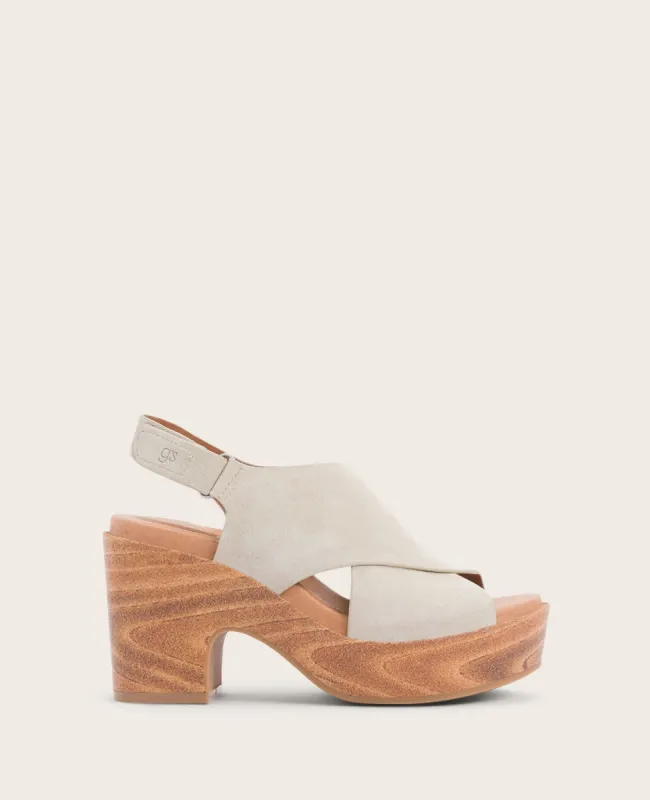 Dani Cross Leather Platform Heeled Sandal sold by Kenneth Cole