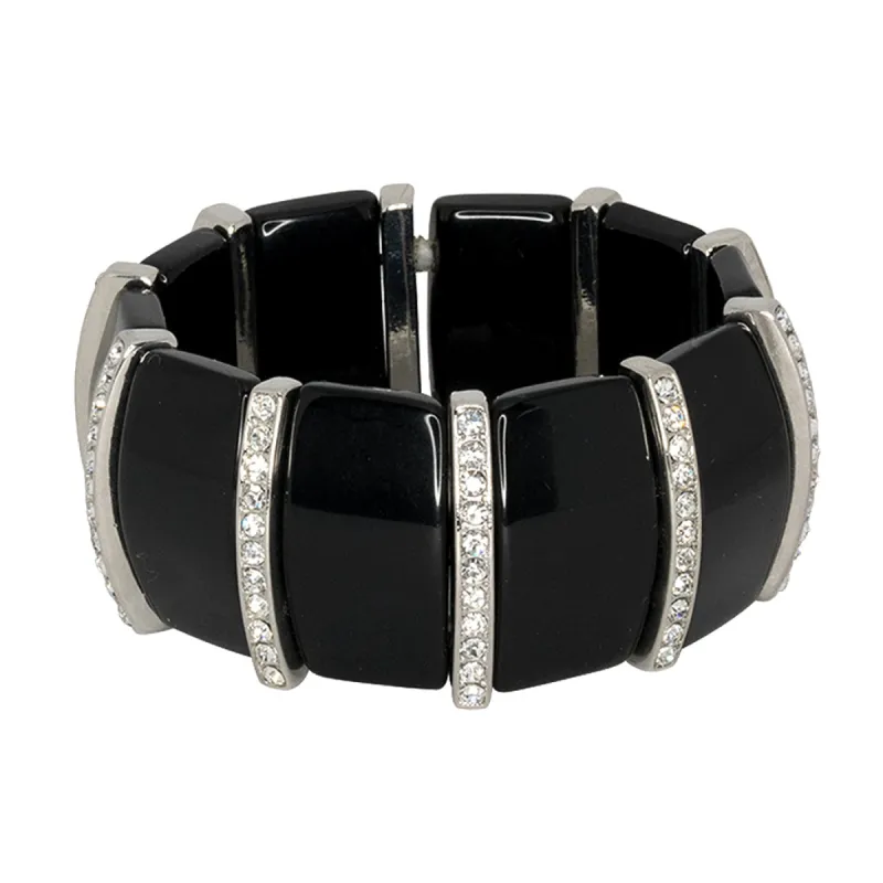 Black & Crystal Stretch Bracelet sold by Kenneth Jay Lane
