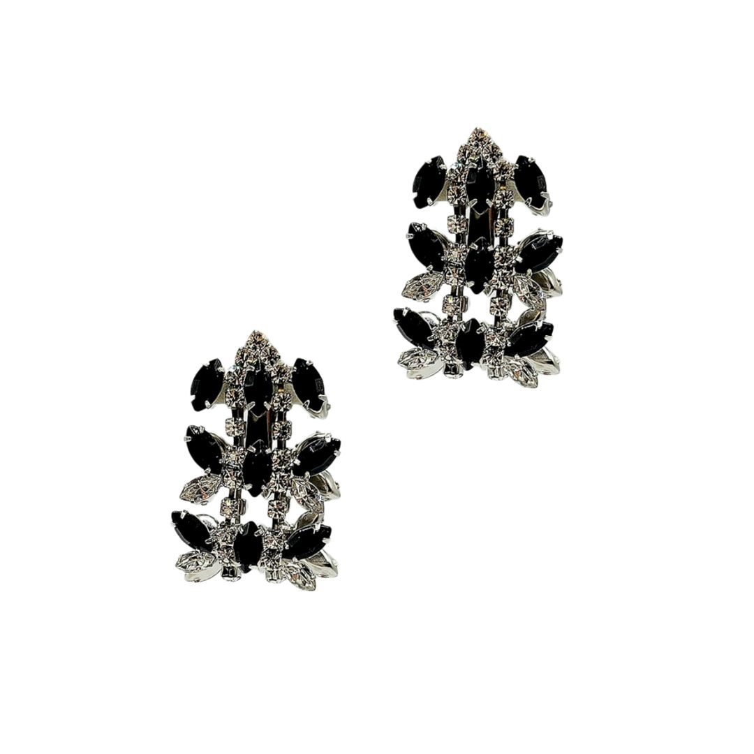 Jet Oval Clip Earrings sold by Kenneth Jay Lane