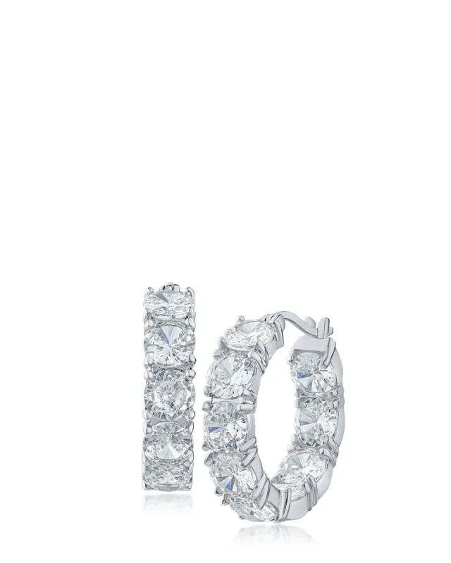 1" Cubic Zirconia Hoop Earrings sold by Kenneth Jay Lane