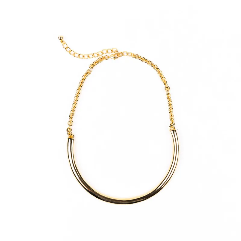 Gold U Shape Bar Necklace sold by Kenneth Jay Lane
