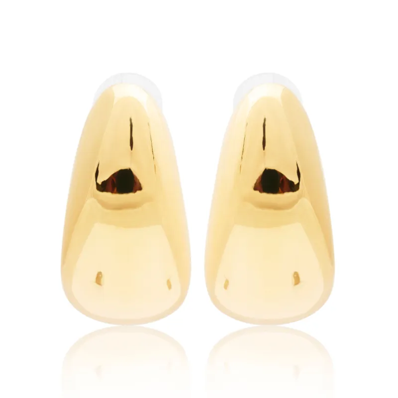 Polished Gold Long Tapered Hoop Earring sold by Kenneth Jay Lane