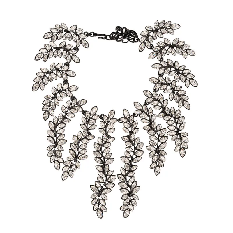 Crystal Leaf Drop Necklace sold by Kenneth Jay Lane