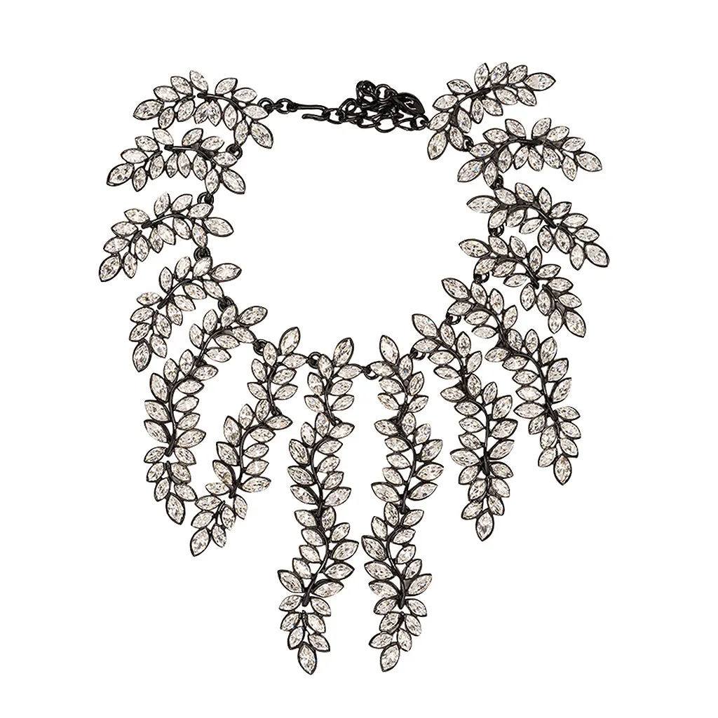 Crystal Leaf Drop Necklace sold by Kenneth Jay Lane