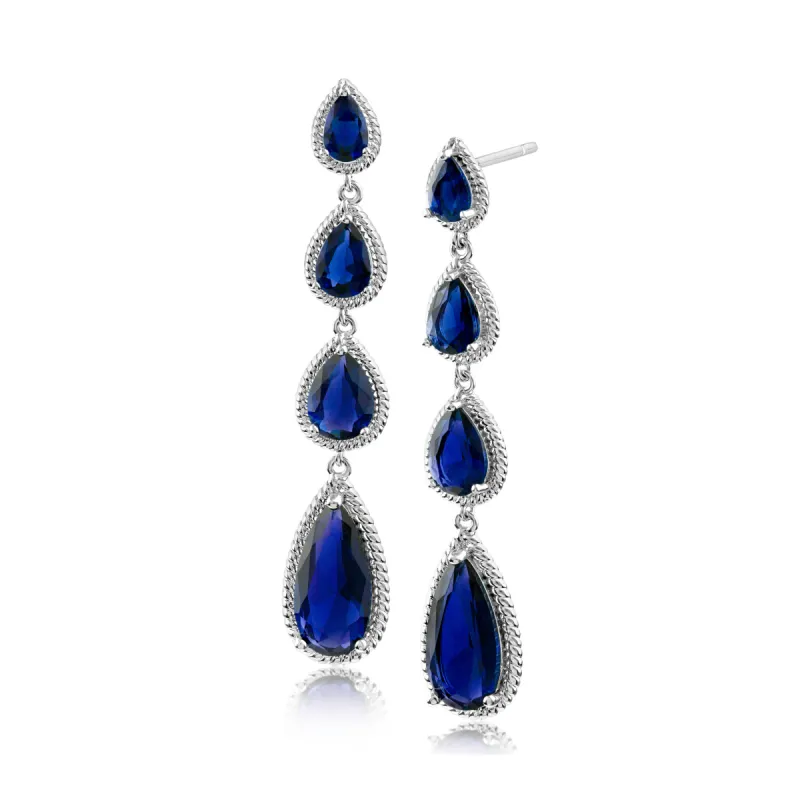 Blue Sapphire Pear Drop Earrings sold by Kenneth Jay Lane