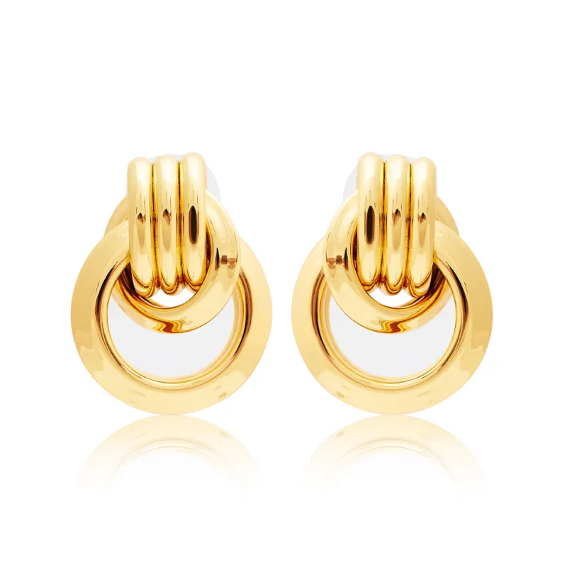 Polished Gold Love Knot Pierced Earrings sold by Kenneth Jay Lane