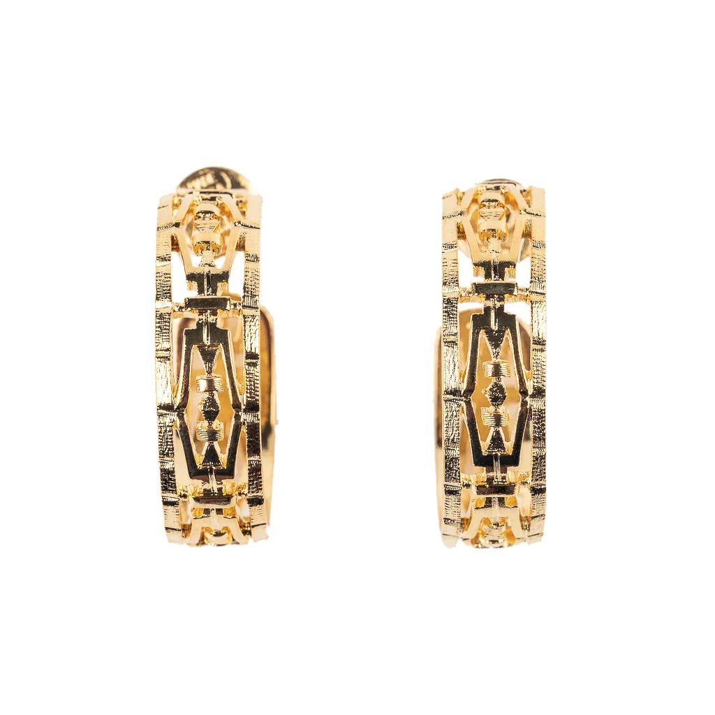 Textured Gold Hoop Earring sold by Kenneth Jay Lane