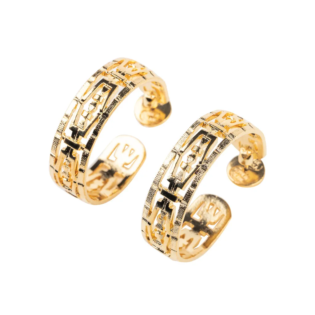 Textured Gold Hoop Earring sold by Kenneth Jay Lane product image thumbnail 2