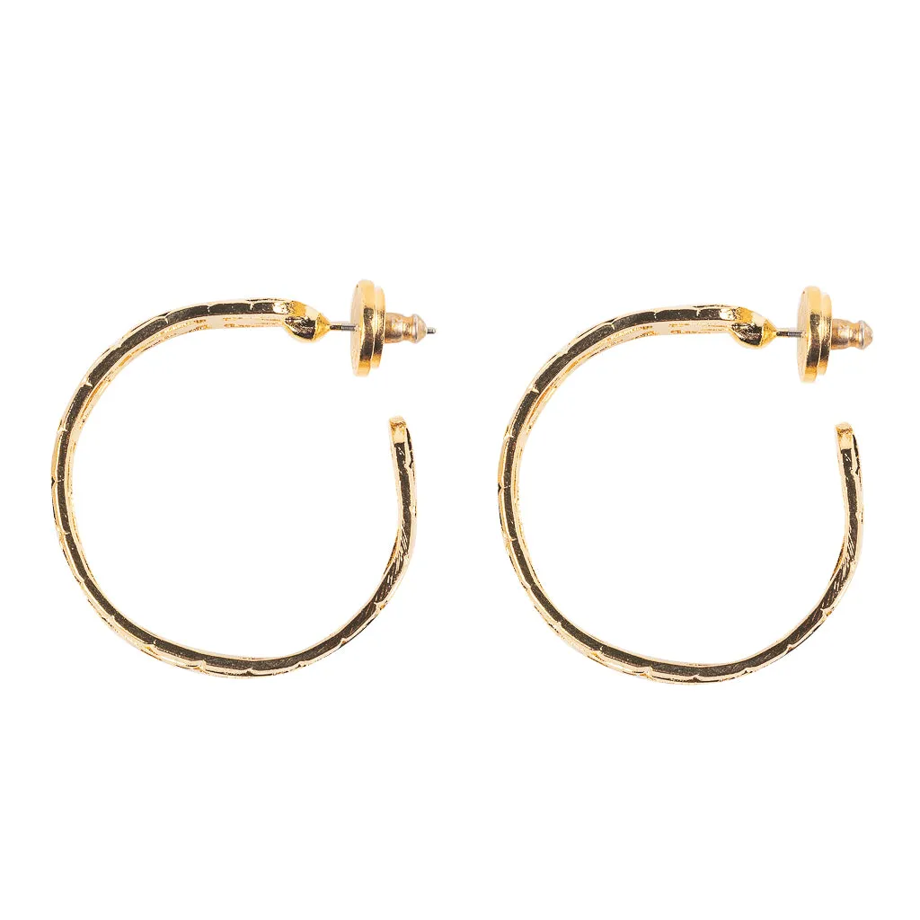 Textured Gold Hoop Earring sold by Kenneth Jay Lane product image thumbnail 3