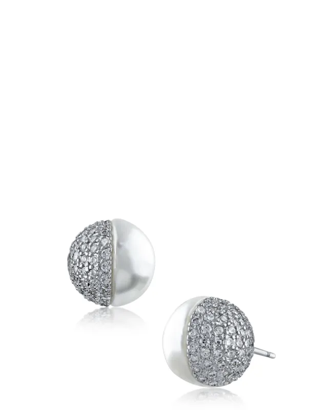 Pave CZ Diamond Split Earrings sold by Kenneth Jay Lane