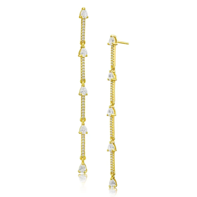 Pear and Pave CZ Drop Earrings sold by Kenneth Jay Lane