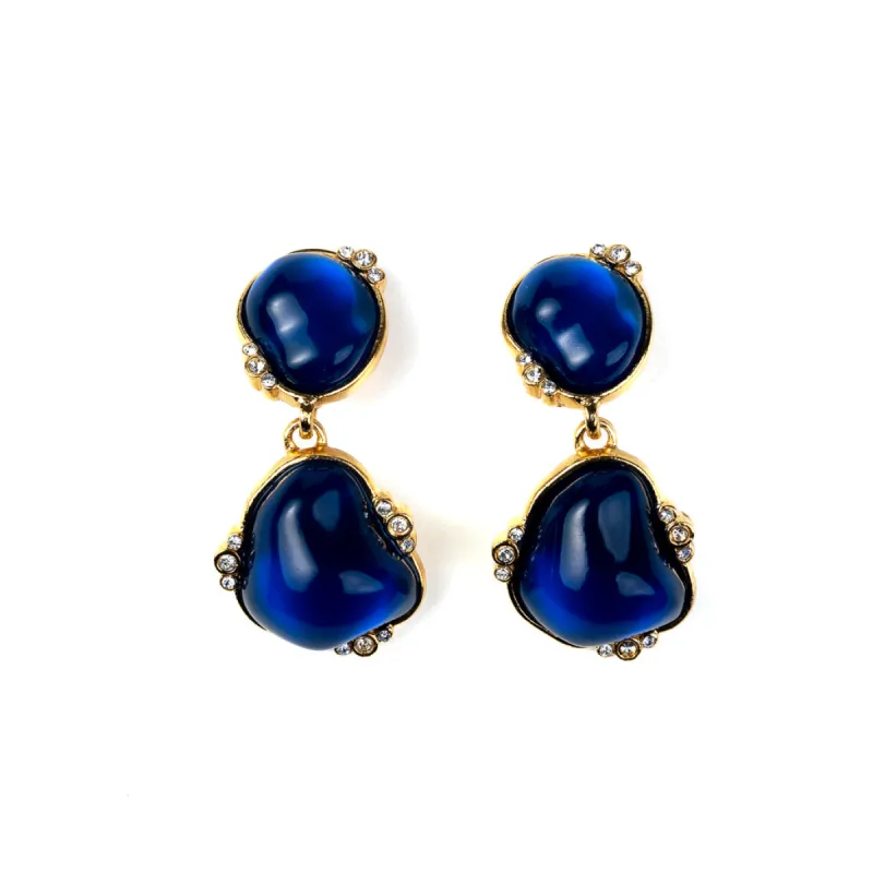 Sapphire Nugget Drop Clip Earrings sold by Kenneth Jay Lane