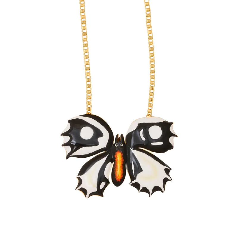 Black & White Butterfly Gold Chain Necklace sold by Kenneth Jay Lane