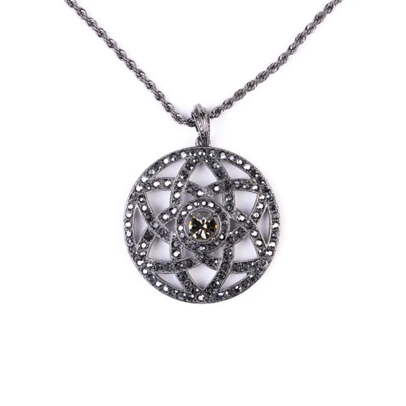 Gunmetal and Hematite Pendant Necklace sold by Kenneth Jay Lane