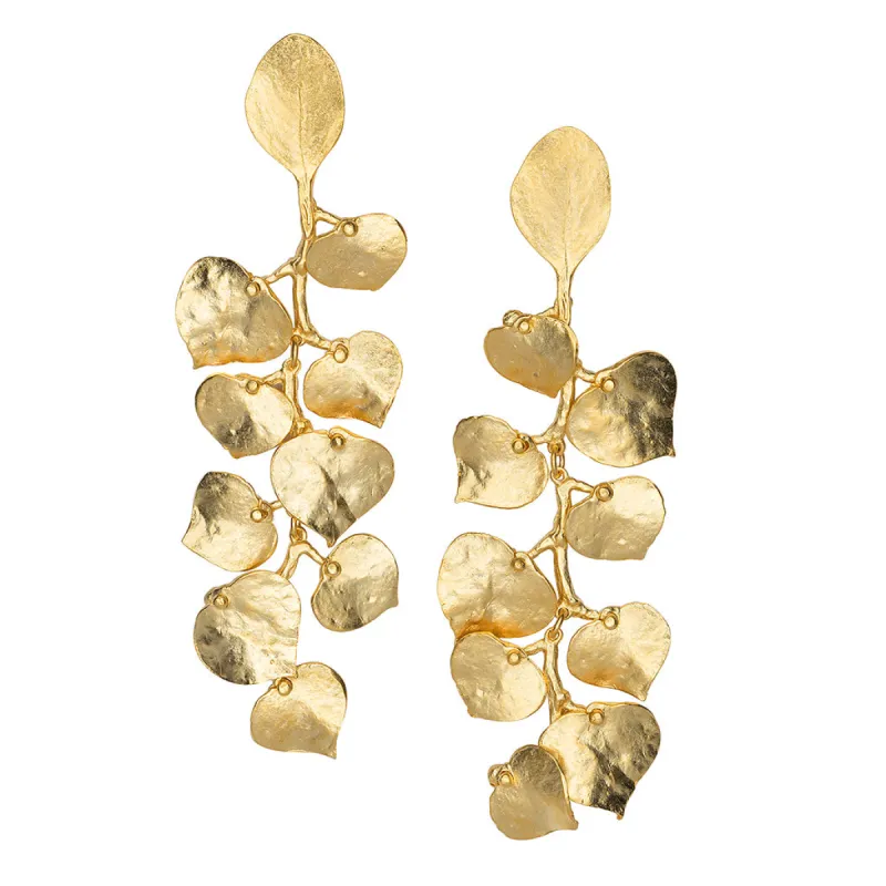 Satin Gold Leaf Pierced or Clip Earrings sold by Kenneth Jay Lane