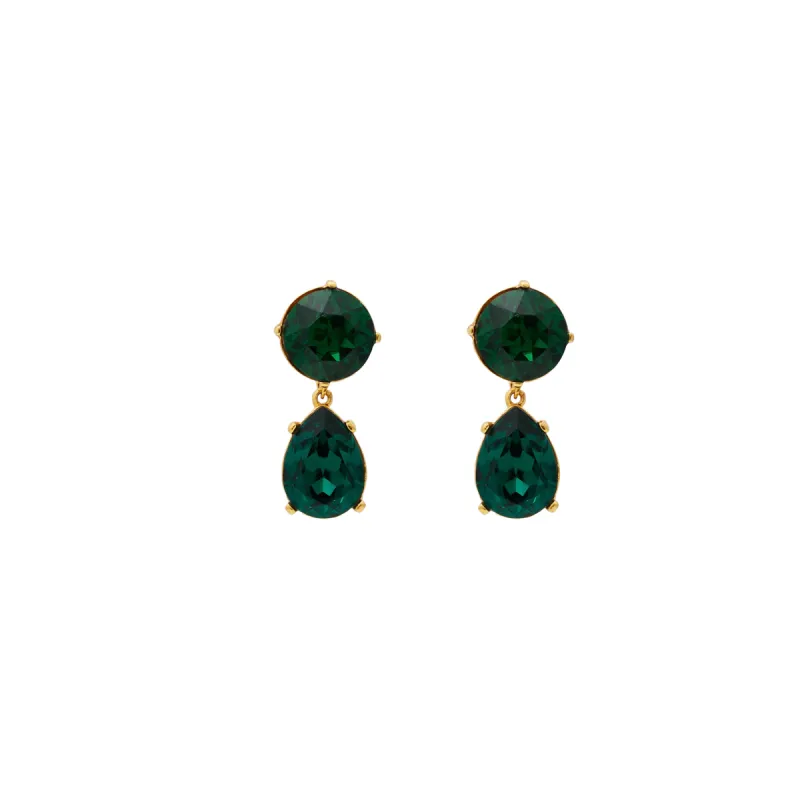 Gold & Emerald Teardrop Pierced Earring sold by Kenneth Jay Lane