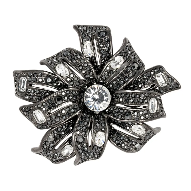 Gunmetal & Crystal Center Pin sold by Kenneth Jay Lane