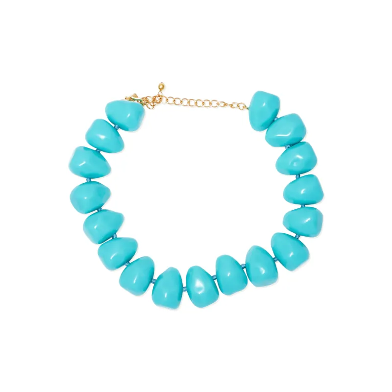 Turquoise Pebble Hand Knotted Necklace sold by Kenneth Jay Lane