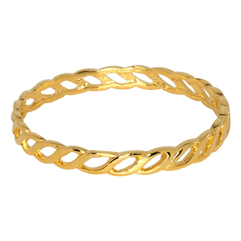 Gold Twisted Link Bangle sold by Kenneth Jay Lane