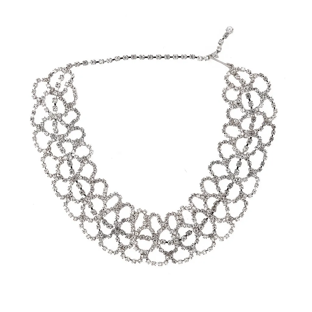 Silver Crystal Lace Choker sold by Kenneth Jay Lane