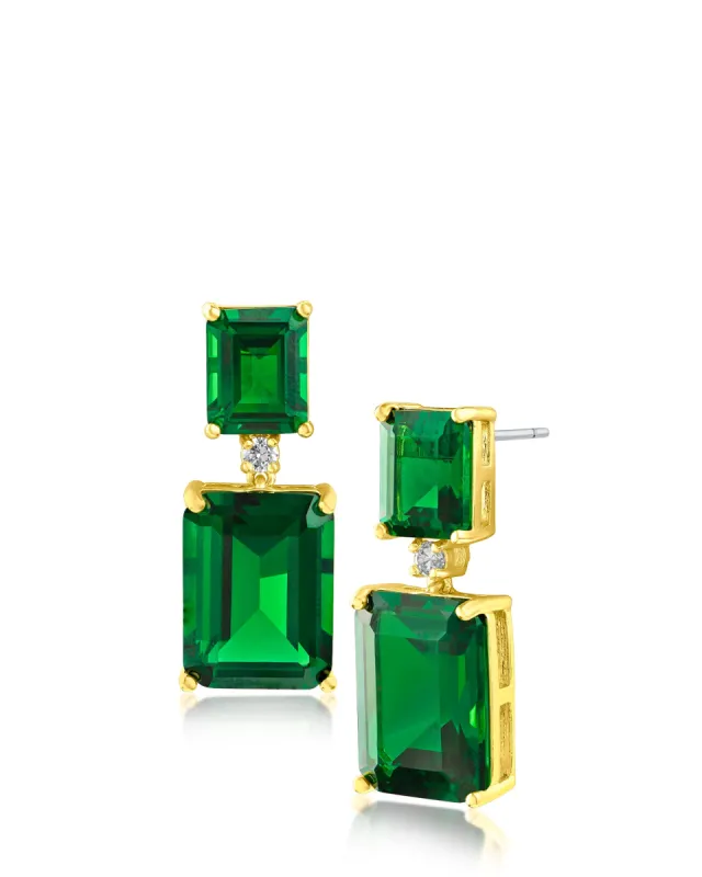 Emerald CZ Drop Earrings sold by Kenneth Jay Lane