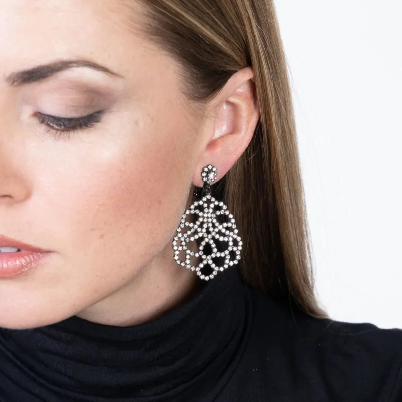 Lace Drop Clip Earrings sold by Kenneth Jay Lane