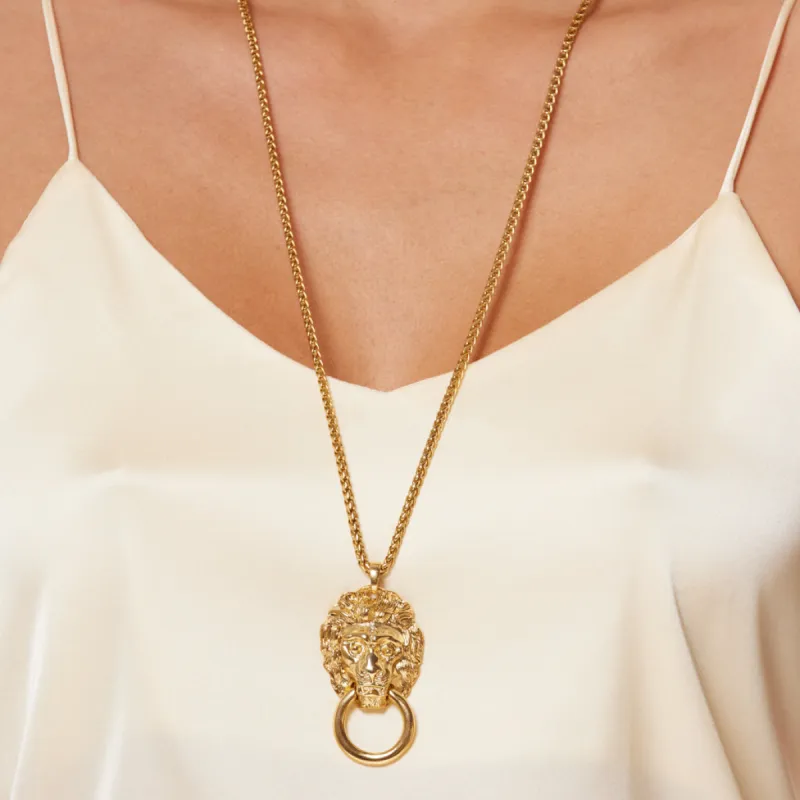 Lion Head Pendant Necklace sold by Kenneth Jay Lane