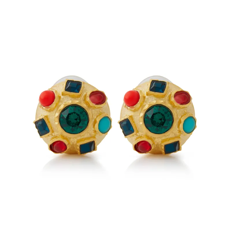 Multicolored Clip Earrings sold by Kenneth Jay Lane