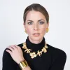 Satin Gold Flower Necklace sold by Kenneth Jay Lane