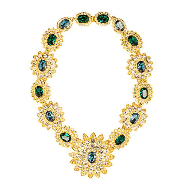 InStyle Spain/January 2019 - Sapphire & Emerald Stones Centers Necklace sold by Kenneth Jay Lane