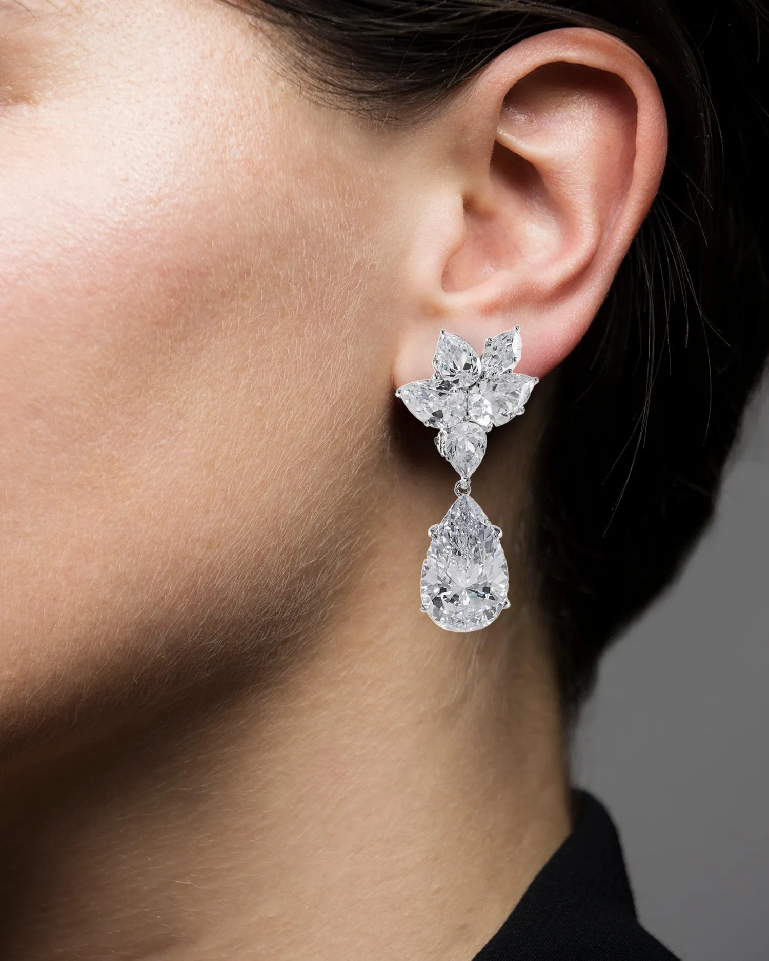 Pear CZ Statement Earrings sold by Kenneth Jay Lane product image thumbnail 2